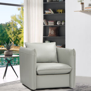 Tamworth Modern Grey Leather Swivel Chair