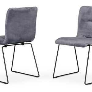 Yannis - Modern Grey Fabric Dining Chair (Set of 2)