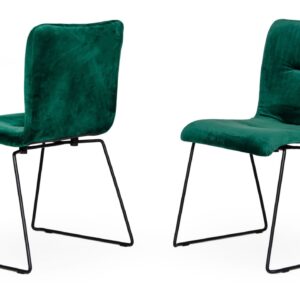 Yannis - Modern Green Fabric Dining Chair (Set of 2)