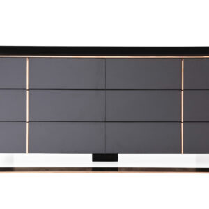 Eastern King Cartier Modern Black & Brushed Bronze Bedroom Set