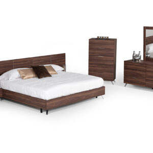 Eastern king Brooklyn Italian Modern Walnut Bed