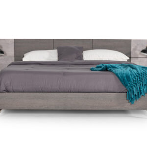 Eastern King Bronx Italian Modern Faux Concrete & Grey Bedroom Set