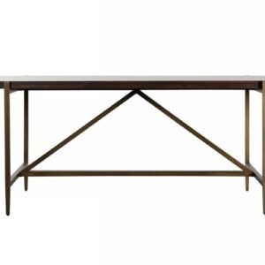 Shane - Modern Acacia & Brass Dining Table