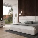 Marbella - Italian Modern White Marble Bed with 2 Nightstands
