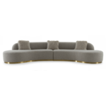Frontier - Glam Grey Fabric Curved Sectional Sofa