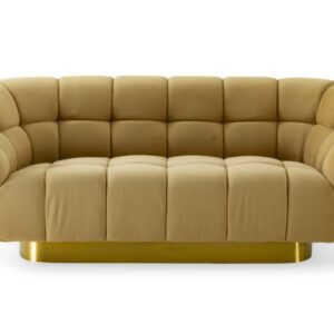 Granby - Glam Mustard and Gold Fabric Loveseat