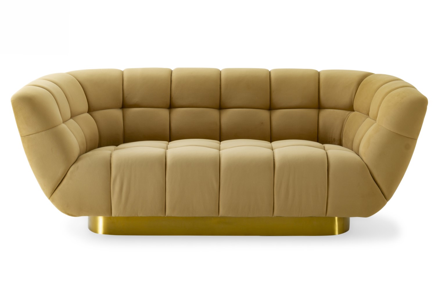 Granby - Glam Mustard and Gold Fabric Loveseat