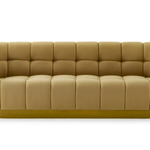 Granby - Glam Mustard and Gold Fabric Sofa