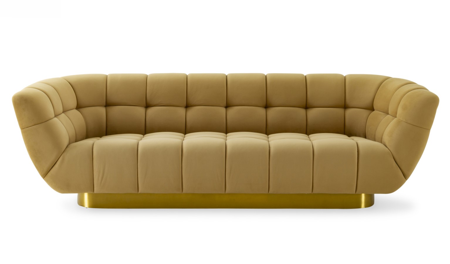 Granby - Glam Mustard and Gold Fabric Sofa