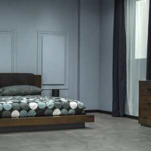 Fantasia - Eastern King Contemporary Dark Walnut and Dark Grey Bed