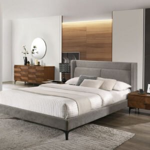 Paula - Queen Mid-Century Grey Upholstered Bed