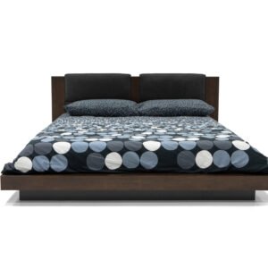 Fantasia - Eastern King Dark Walnut/Dark Grey Bed and Two Nightstands
