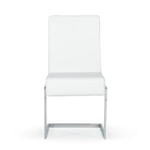 Batavia - Modern White & Stainless Steel Dining Chair (Set of 2)