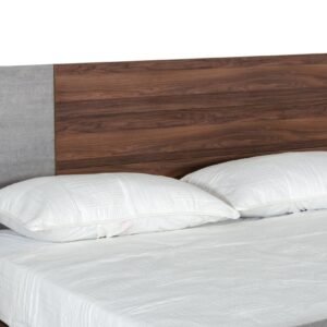 Palermo - Eastern King Modern Italian Faux Concrete & Walnut Bed