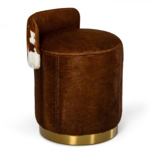 Belvista - Modern Brown Cowhide Ottoman