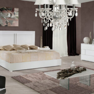"Full Size" Nicla Italian Modern White Bed