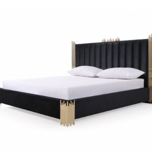 California King Token Modern Black & Gold Bed
