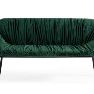 Katrina - Modern Green Fabric Bench