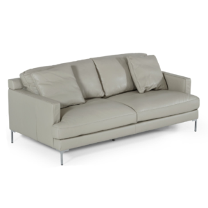 Janina - Modern Light Grey Leather Sofa