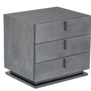 Buckley - Modern Grey & Black Stainless Steel Bed w/ Nightstands