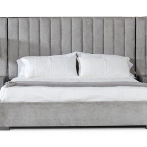 Eastern King Buckley - Grey & Black Stainless Steel Bedroom Set