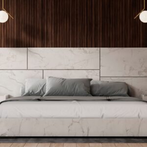 Queen Marbella - Italian Modern White Marble Bed Set