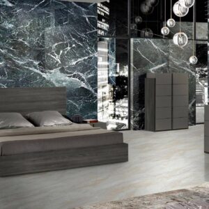 Eastern King Lucia - Italian Modern Matte Grey / Elm Grey Bedroom Set