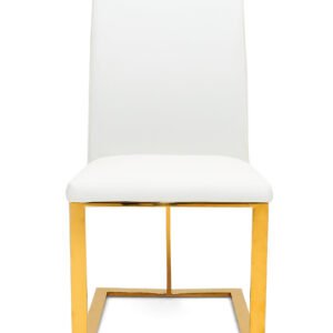 Frankie - Contemporary White & Gold Dining Chair