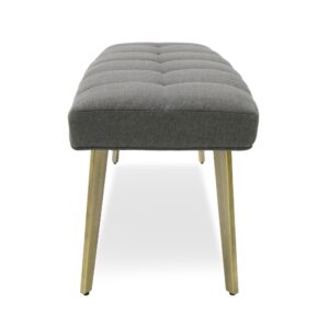 Cici - Contemporary Grey & Antique Brass Bench