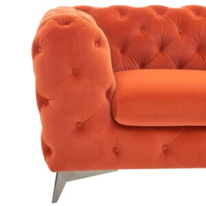 Delilah - Modern Orange Fabric Loveseat