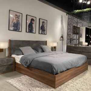 Rado - California King Modern Walnut & Volcanic Slate Bed