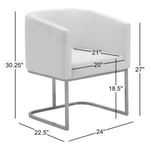 Yukon - Modern Medium Grey Fabric & Antique Brass Dining Chair