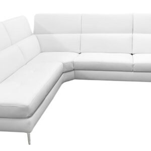 Viola - Italian Contemporary White Leather Left Facing Sectional Sofa