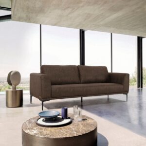 Jada - Modern Brown Fabric Loveseat