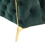 Quincey - Transitional Emerald Green Velvet Loveseat