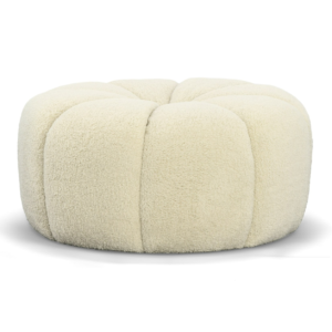 Gadson - Contemporary White Sherpa Ottoman