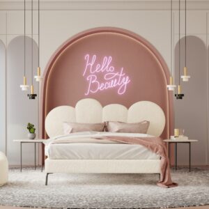 Destiny - Contemporary White Sherpa Bubble Bed