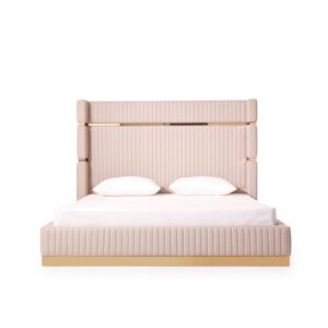 Sterling Modern Beige + Gold Bed + Nightstands
