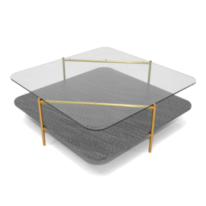 Cari - Glam Gold + Glass Coffee Table