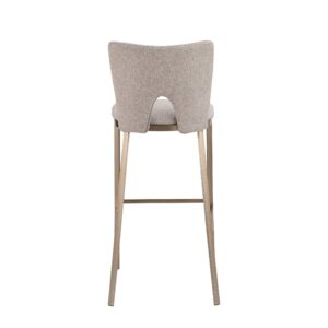 Burton - Glam Greige Fabric + Brass Bar Stool (Set of 2)