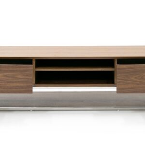 Heloise - Modern Walnut and Stainless Steel TV Stand
