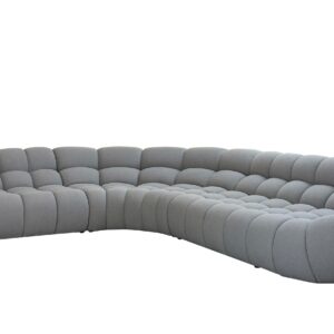 Yolonda - Modern Light Grey Curved Sectional Sofa