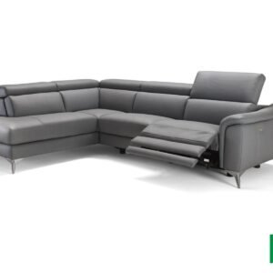 Monte Carlo - Italian Modern Grey Leather LAF Sectional Sofa