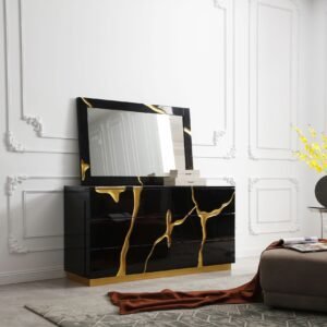 Aspen - Modern Black and Gold Dresser