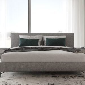 Aria - Italian Modern Multi Grey EK Bed and Two Nightstands