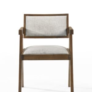 Fern - Modern Walnut and Beige Dining Chair Set of 2