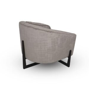 Forbis - Contemporary Light Grey Fabric + Brown Accent Chair