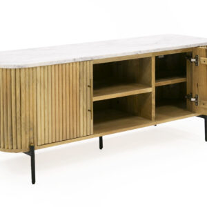 Cambridge White Marble & Mango TV Stand