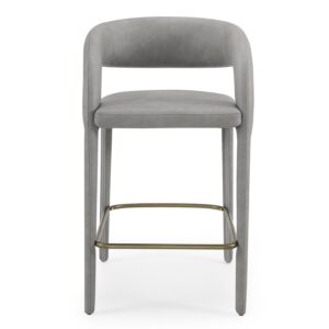 Faerron - Modern Grey Leatherette Counter Chair
