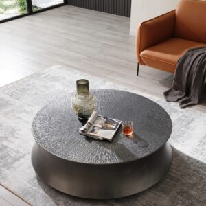 Airdrie - Modern Antique Grey Large Round Coffee Table